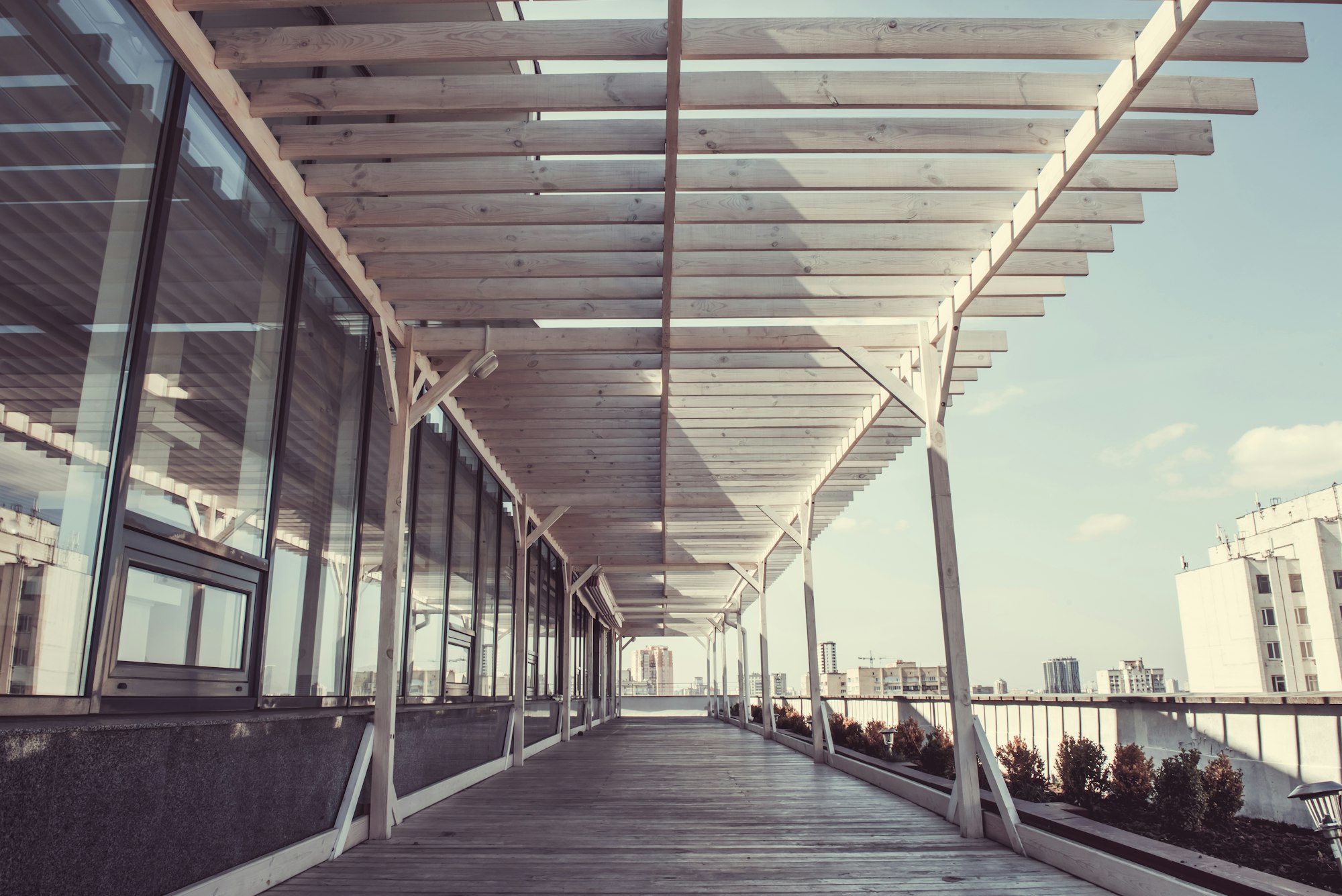 Large wooden terrace